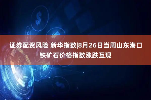 证券配资风险 新华指数|8月26日当周山东港口铁矿石价格指数涨跌互现